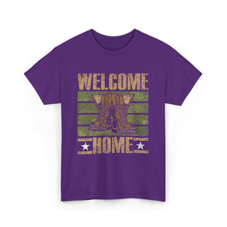 Welcome Home Military Soldiers T-Shirt - Purple