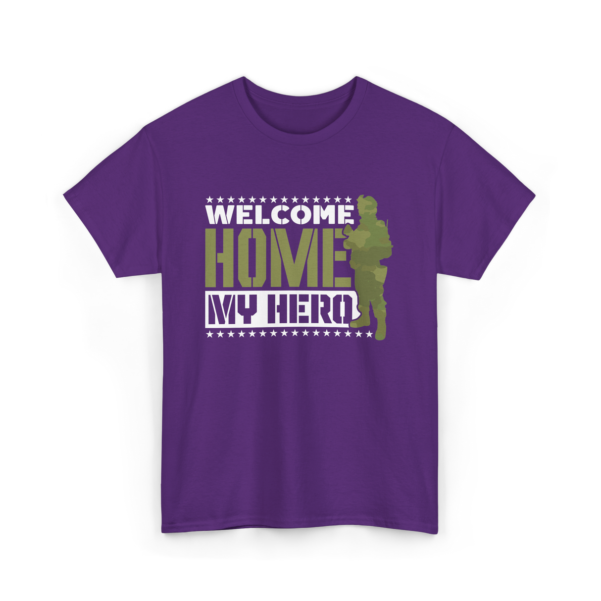 Welcome Home My Hero Military T-Shirt - Purple