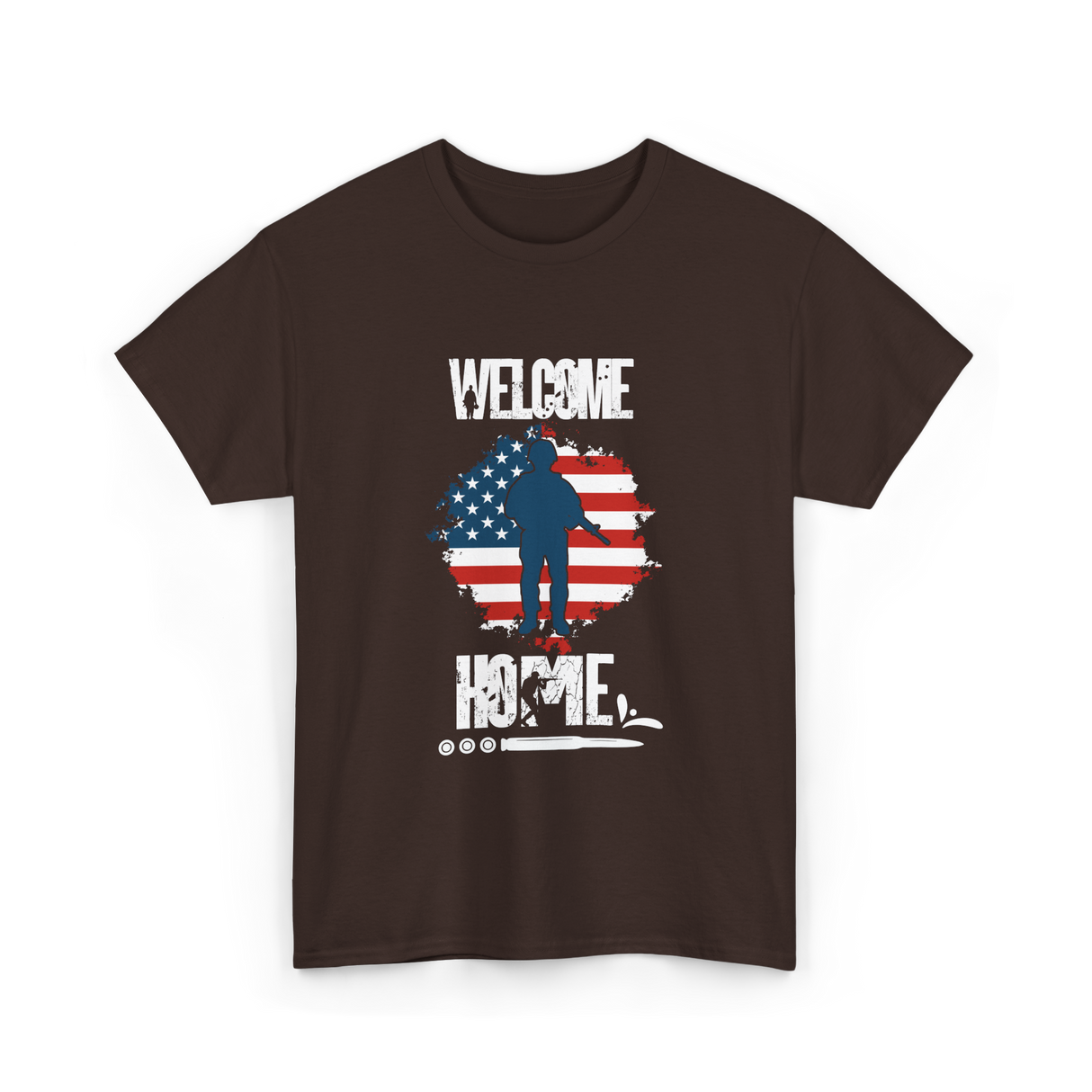 Welcome Home Soldier Military Homecoming T-Shirt - Dark Chocolate