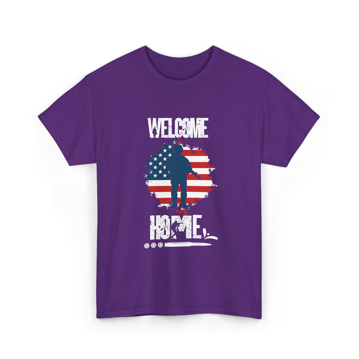 Welcome Home Soldier Military Homecoming T-Shirt - Purple