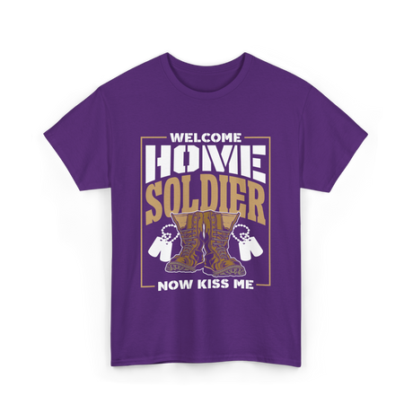 Welcome Home Soldier Military T-Shirt - Purple