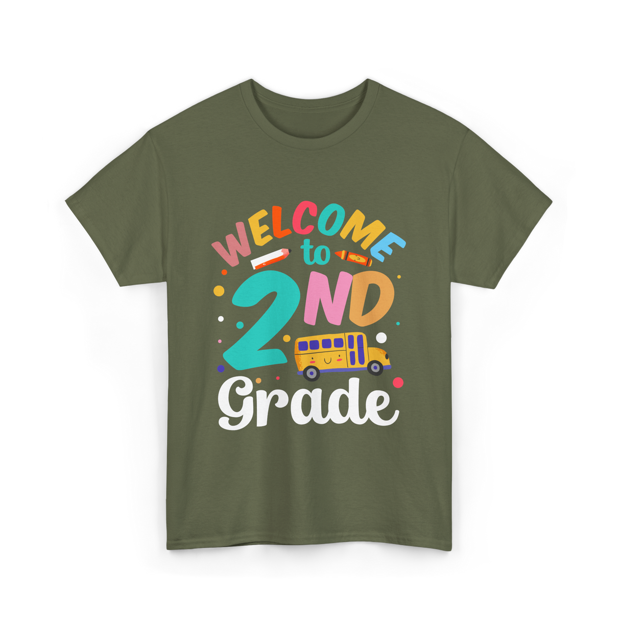 Welcome to 2nd Grade School T-Shirt - Military Green