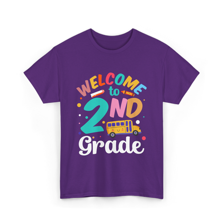 Welcome to 2nd Grade School T-Shirt - Purple