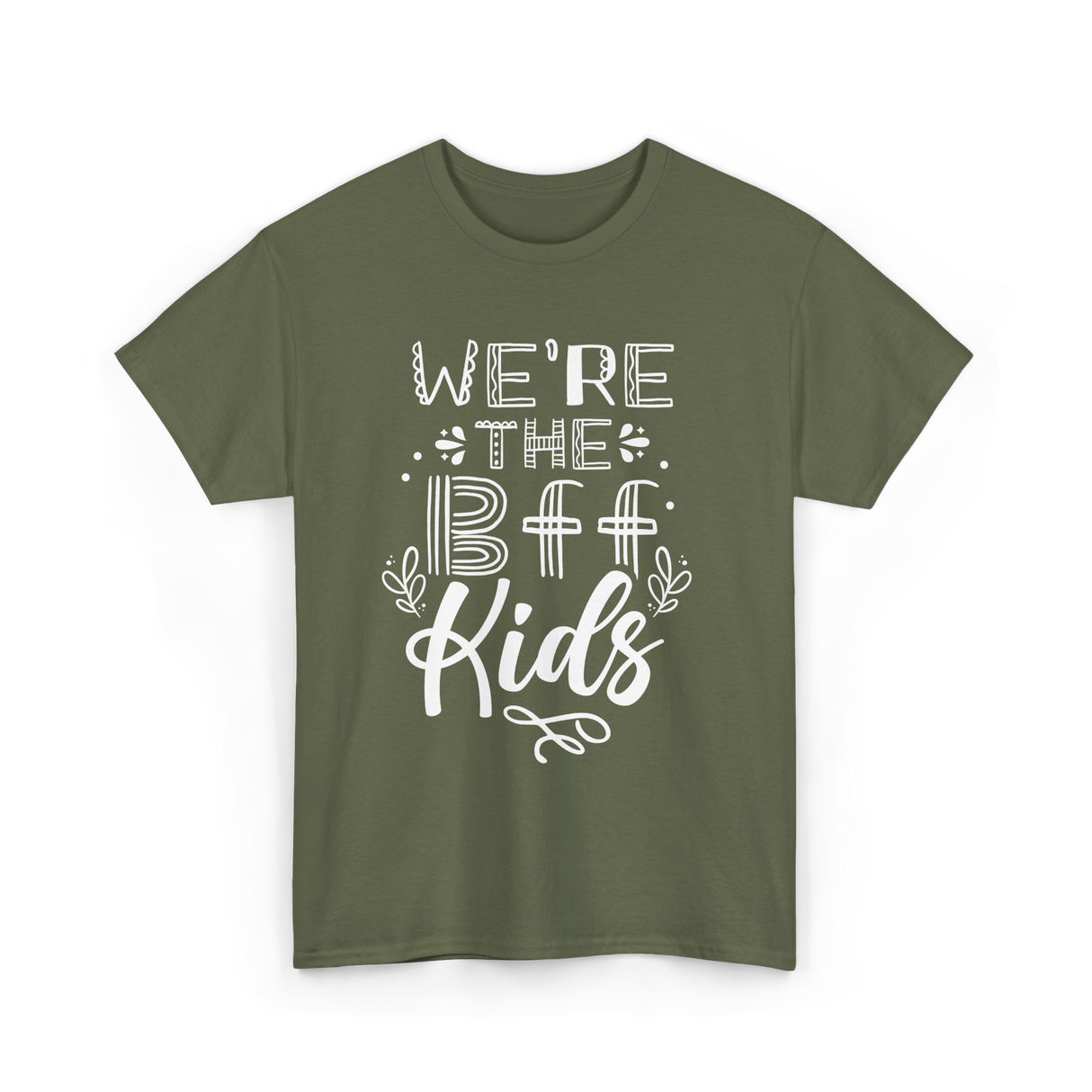 We're The BFF Kids Friendship T-Shirt - Military Green