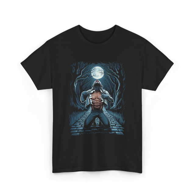 Werewolf Howling Moon Werewolf T-Shirt - Black