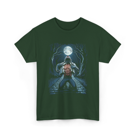 Werewolf Howling Moon Werewolf T-Shirt - Forest Green