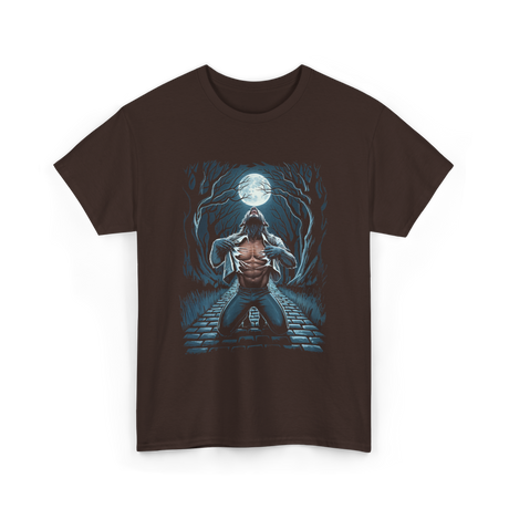 Werewolf Howling Moon Werewolf T-Shirt - Dark Chocolate