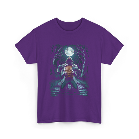 Werewolf Howling Moon Werewolf T-Shirt - Purple