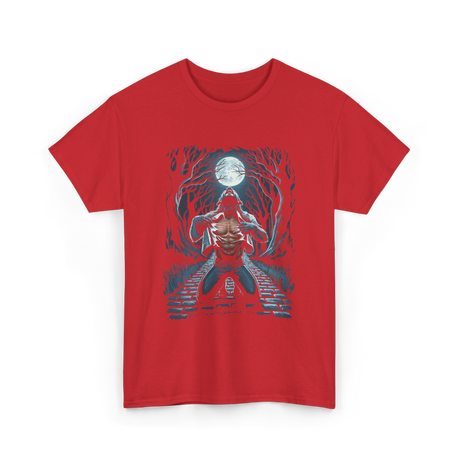 Werewolf Howling Moon Werewolf T-Shirt - Red