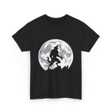 Werewolf Howling Moon Wolf T-Shirt - Black