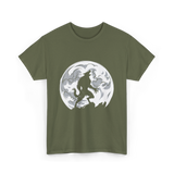 Werewolf Howling Moon Wolf T-Shirt - Military Green