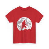 Werewolf Howling Moon Wolf T-Shirt - Red