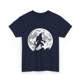 Werewolf Howling Moon Wolf T-Shirt - Navy