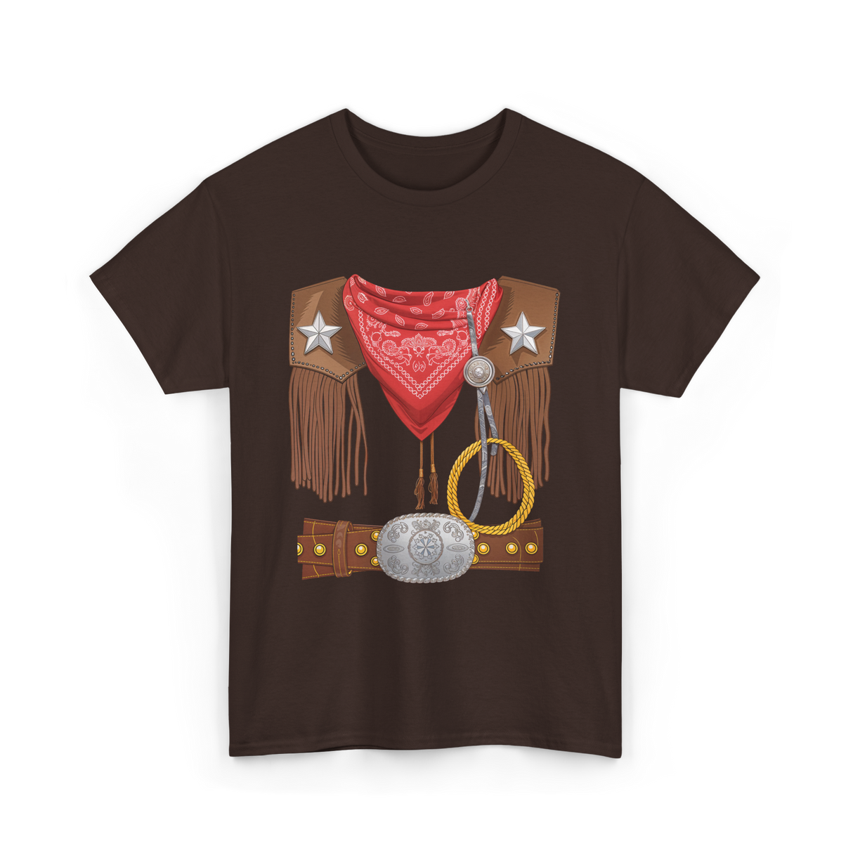 Western Cowboy Costume Cowboy T-Shirt - Dark Chocolate