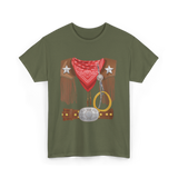 Western Cowboy Costume Cowboy T-Shirt - Military Green