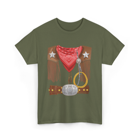 Western Cowboy Costume Cowboy T-Shirt - Military Green