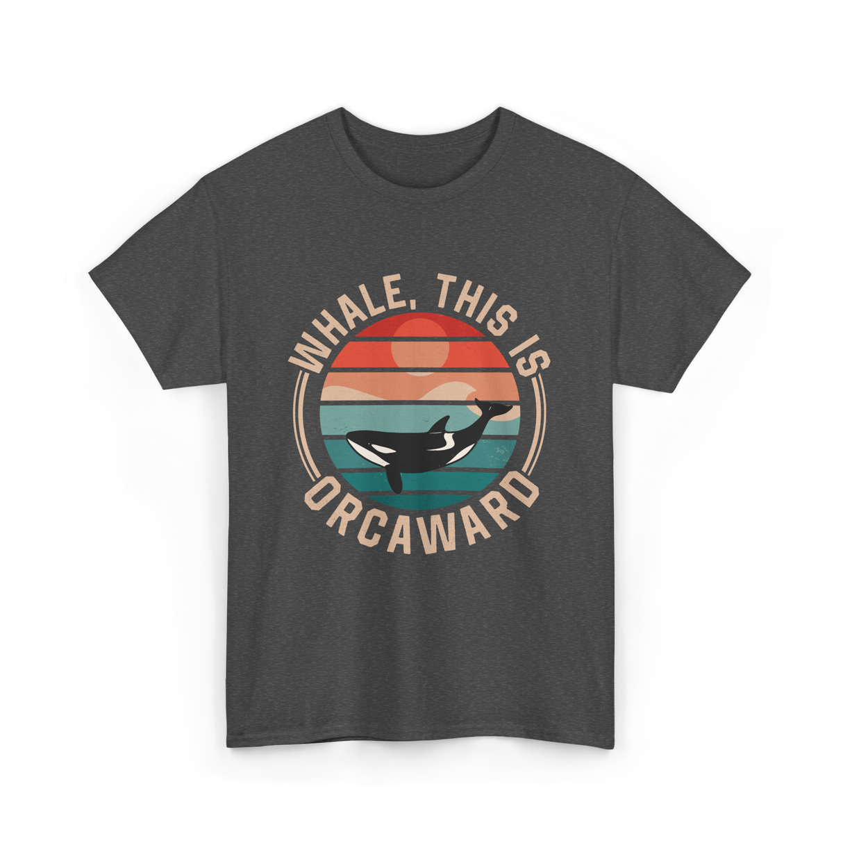 Whale This Is Orcaward Orca T-Shirt - Dark Heather