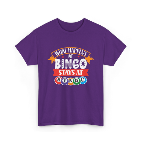 What Happens At Bingo Bingo Player T-Shirt - Purple