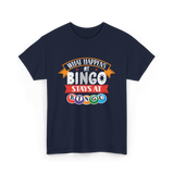 What Happens At Bingo Bingo Player T-Shirt - Navy