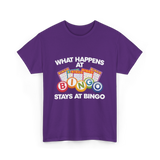 What Happens At Bingo T-Shirt - Purple