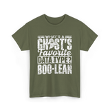 What's A Ghost's Favorite Boo-lean T-Shirt - Military Green