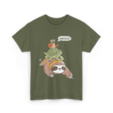 Wheeeee Sloth Tortise Snail T-Shirt - Military Green