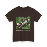 Where My Plants Are Gardening T-Shirt - Dark Chocolate