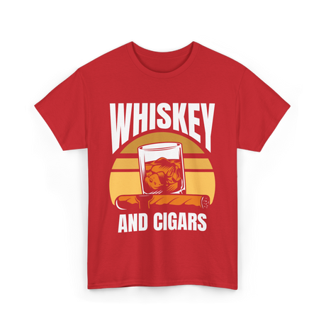 Whiskey And Cigars Whiskey Enthusiast T-Shirt - Red