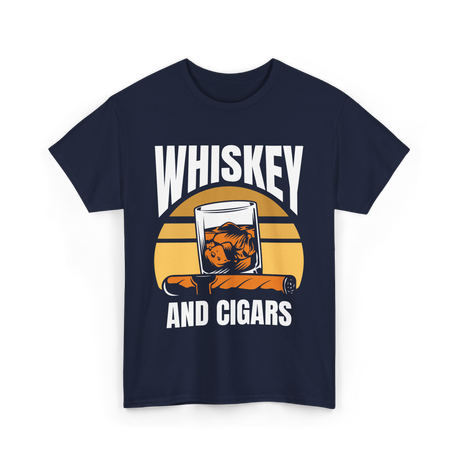 Whiskey And Cigars Whiskey Enthusiast T-Shirt - Navy