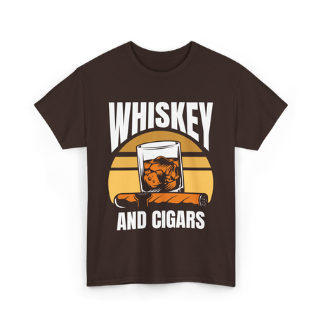 Whiskey And Cigars Whiskey Enthusiast T-Shirt - Dark Chocolate