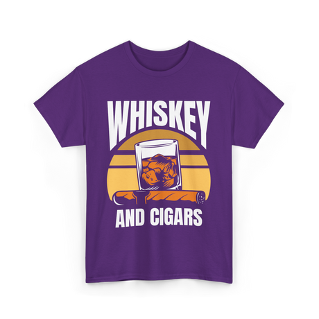 Whiskey And Cigars Whiskey Enthusiast T-Shirt - Purple