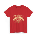 Whiskey Goes In Wisdom Comes Out Drinker T-Shirt - Red