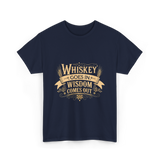 Whiskey Goes In Wisdom Comes Out Drinker T-Shirt - Navy