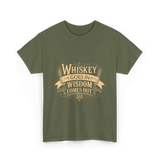 Whiskey Goes In Wisdom Comes Out Drinker T-Shirt - Military Green