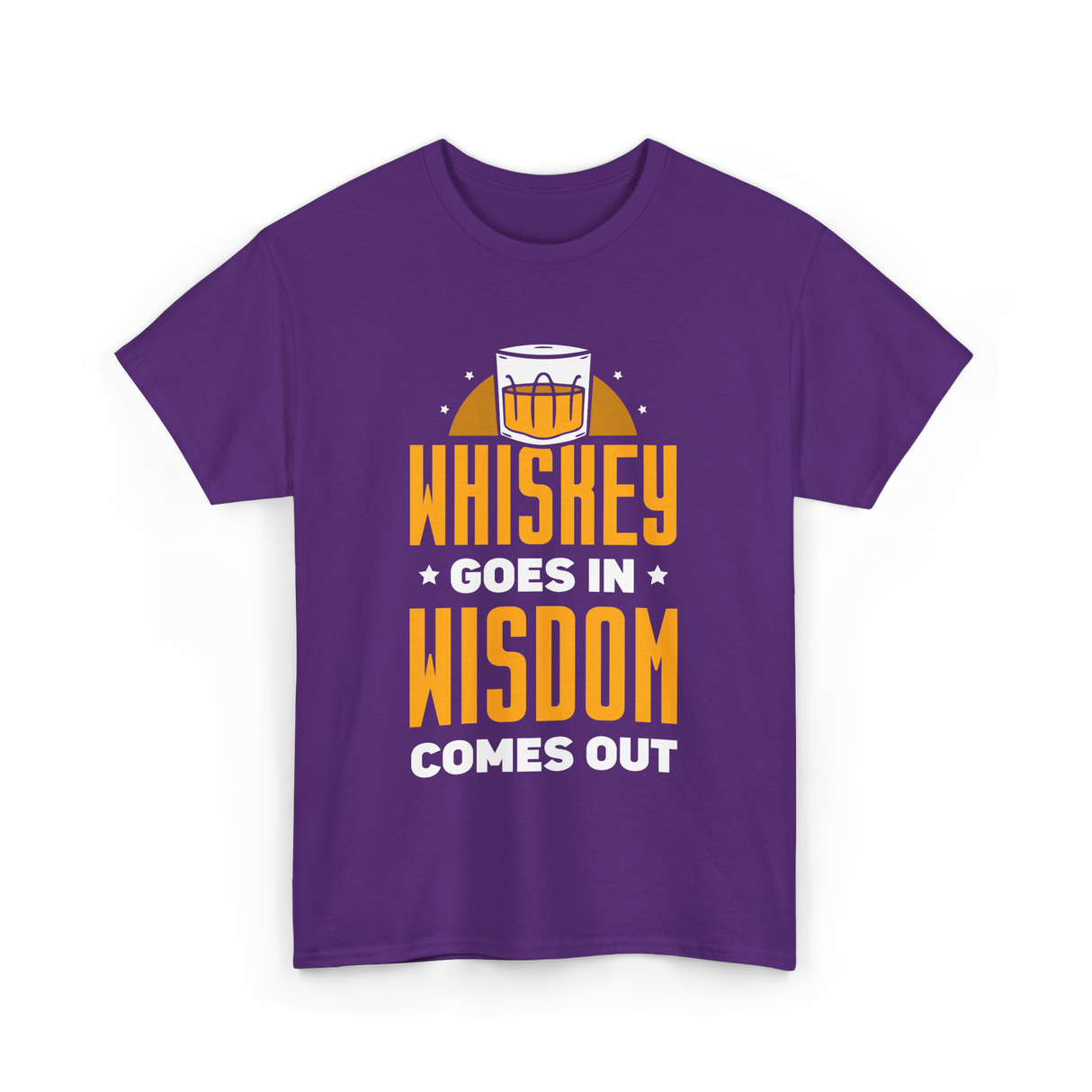 Whiskey Goes In Wisdom Drinking T-Shirt - Purple