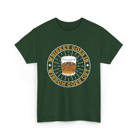 Whiskey Goes In Wisdom Goes Out Whiskey T-Shirt - Forest Green