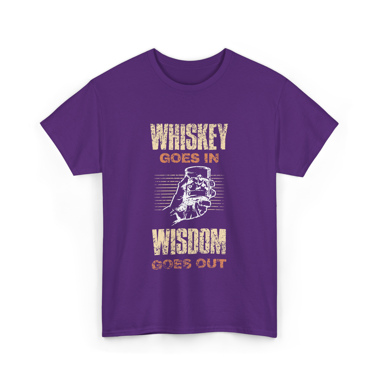 Whiskey Goes In Wisdom T-Shirt - Purple