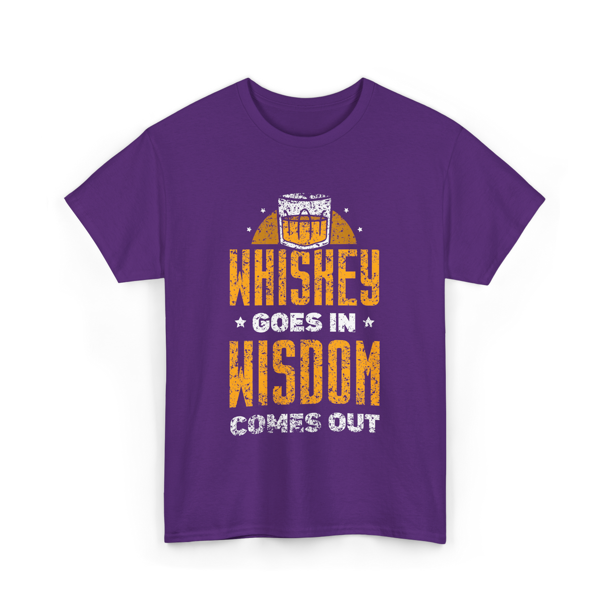 Whiskey Goes In Wisdom Whisky T-Shirt - Purple