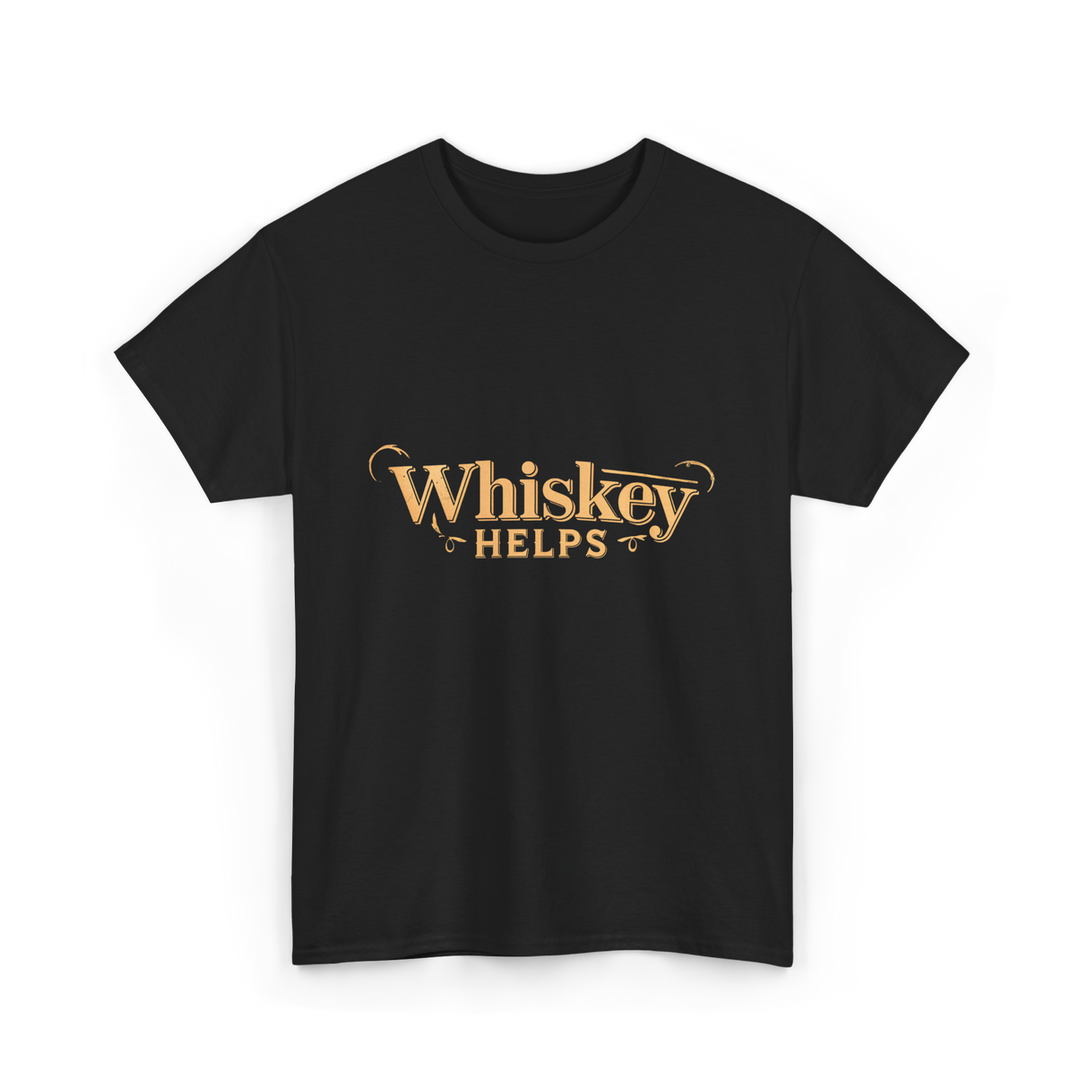 Whiskey Helps Whiskey Lover T-Shirt - Black