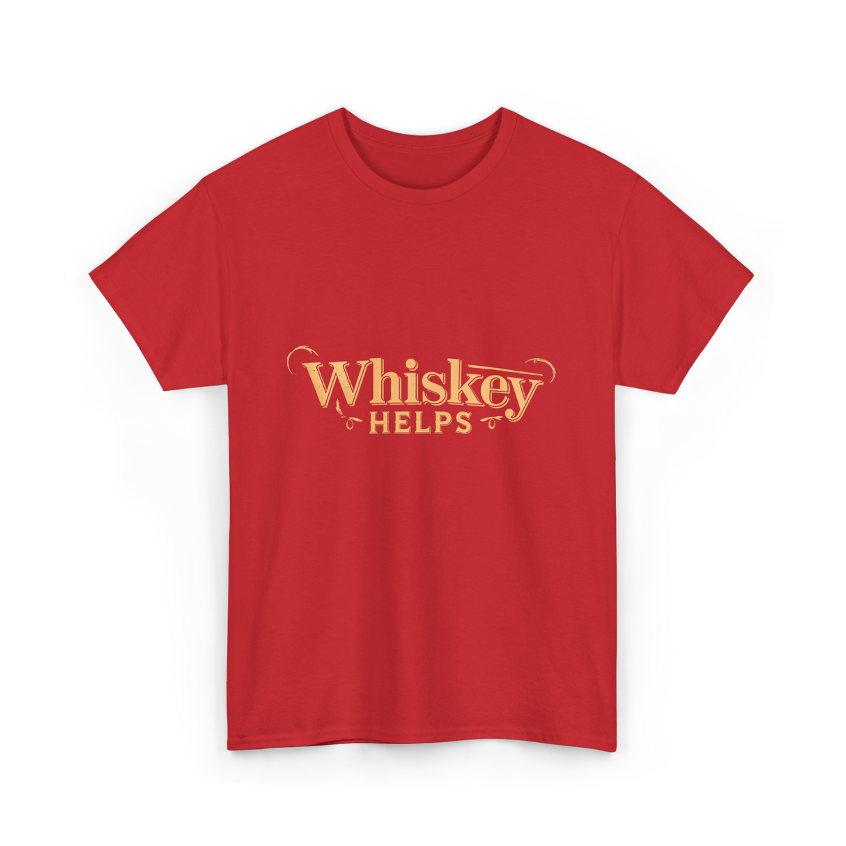 Whiskey Helps Whiskey Lover T-Shirt - Red