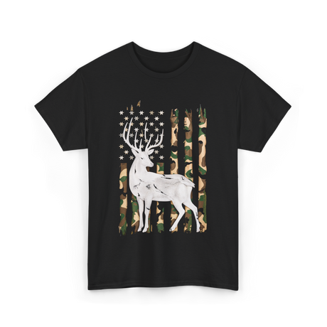 Whitetail Deer Hunting Camouflage T-Shirt - Black