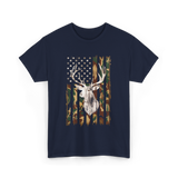 Whitetail Deer Hunting Camouflage T-Shirt - Navy