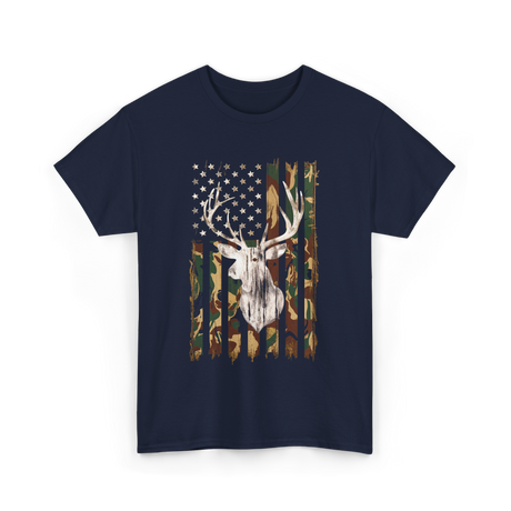 Whitetail Deer Hunting Camouflage T-Shirt - Navy