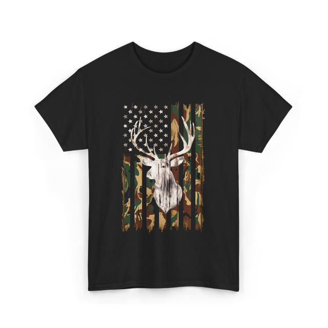 Whitetail Deer Hunting Camouflage T-Shirt - Black