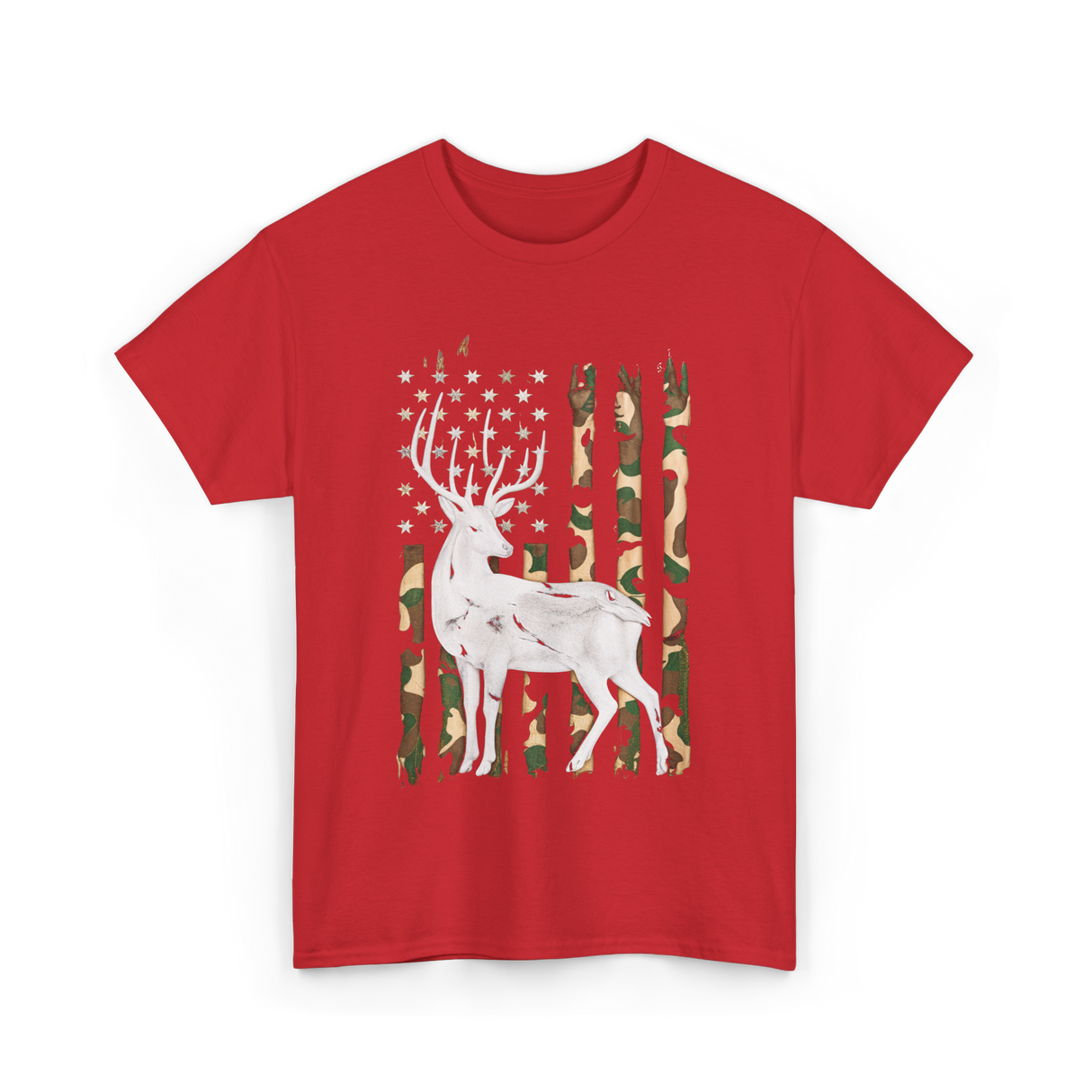 Whitetail Deer Hunting Camouflage T-Shirt - Red