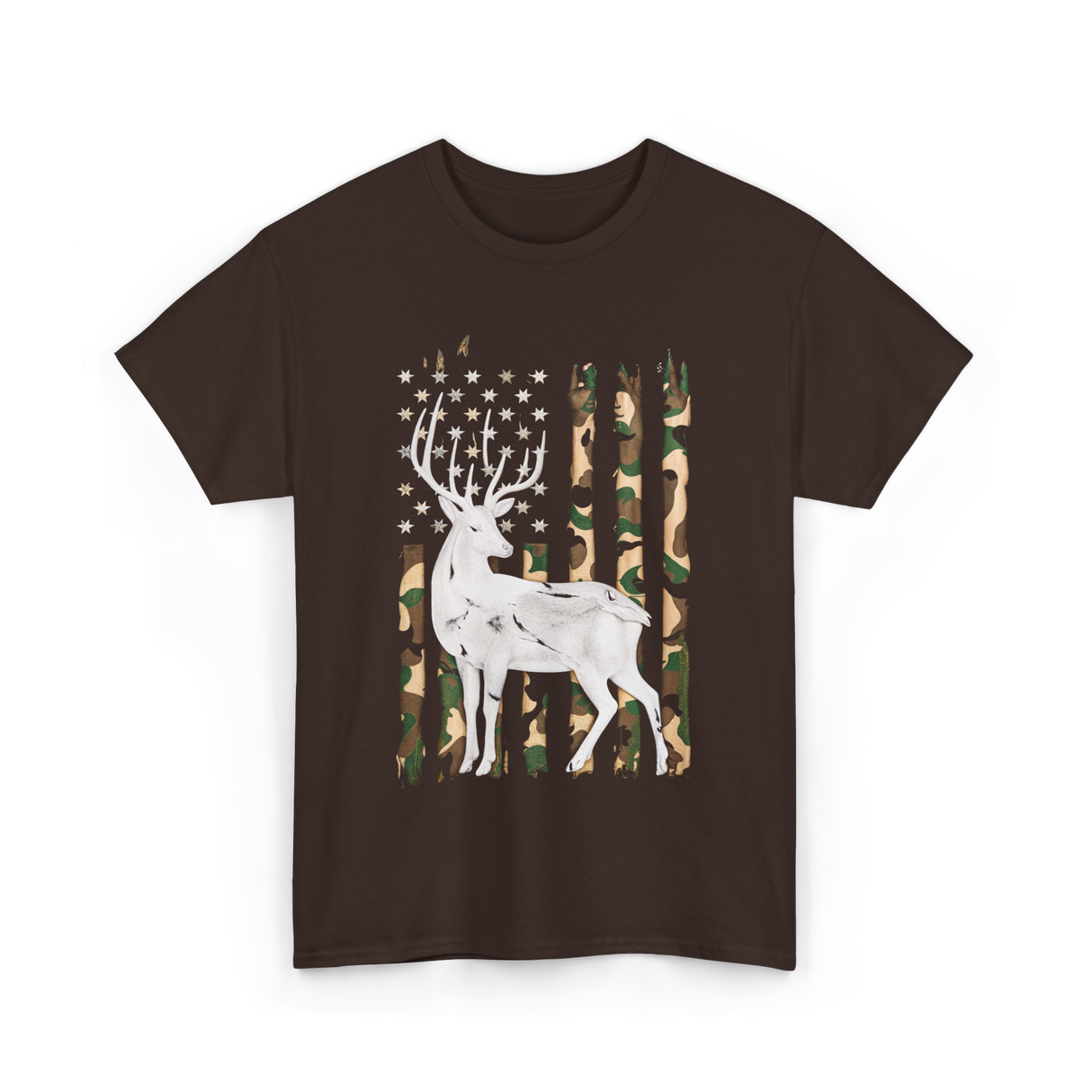 Whitetail Deer Hunting Camouflage T-Shirt - Dark Chocolate