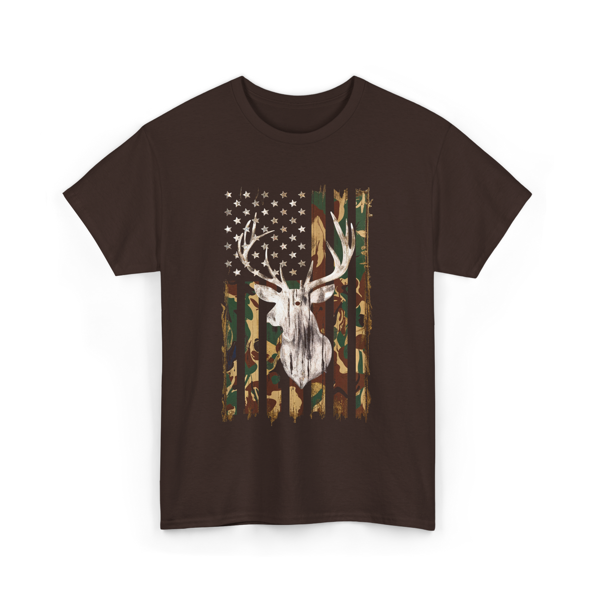 Whitetail Deer Hunting Camouflage T-Shirt - Dark Chocolate