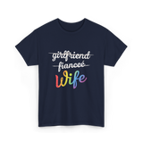 Wife LGBTQ Pride Wedding T-Shirt - Navy