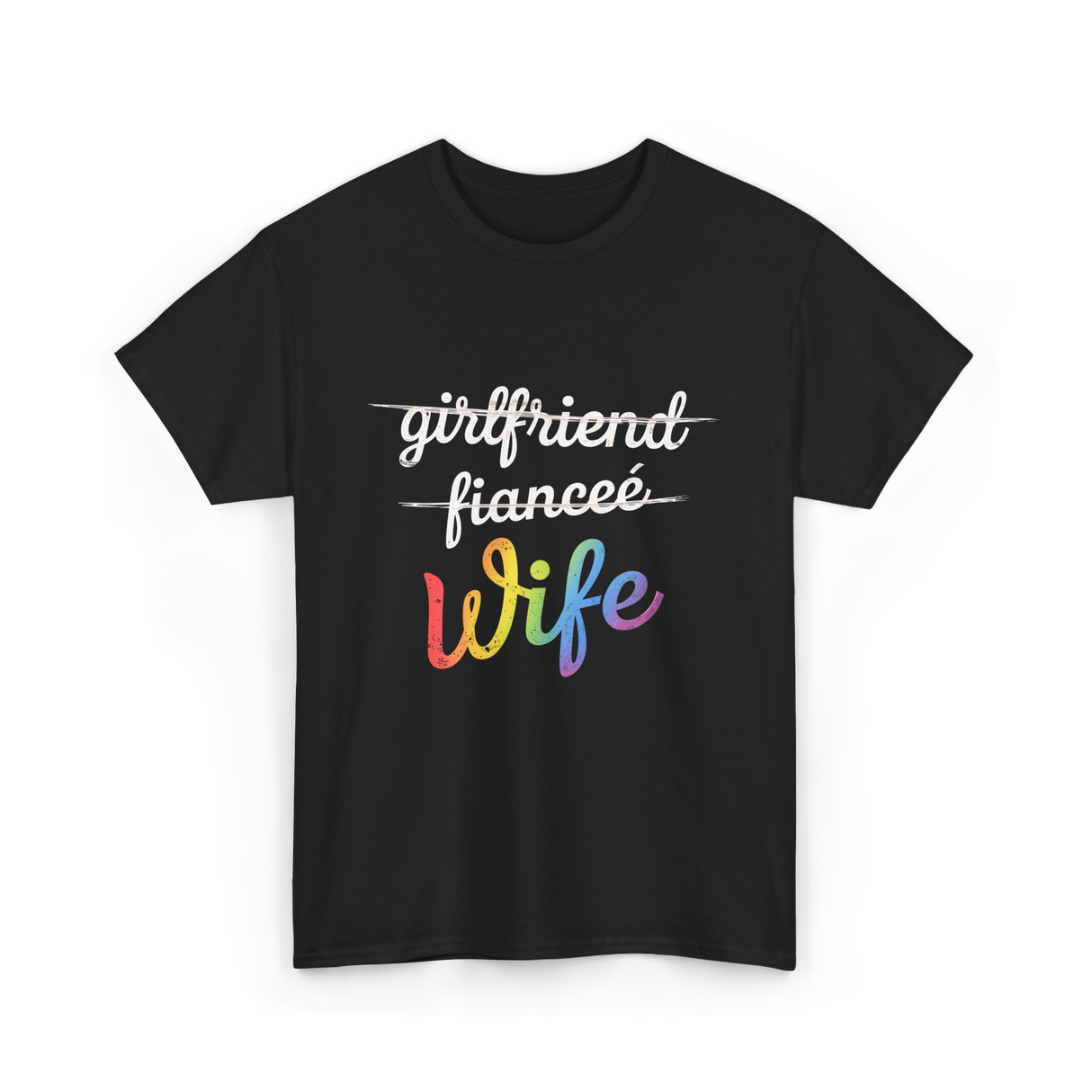 Wife LGBTQ Pride Wedding T-Shirt - Black