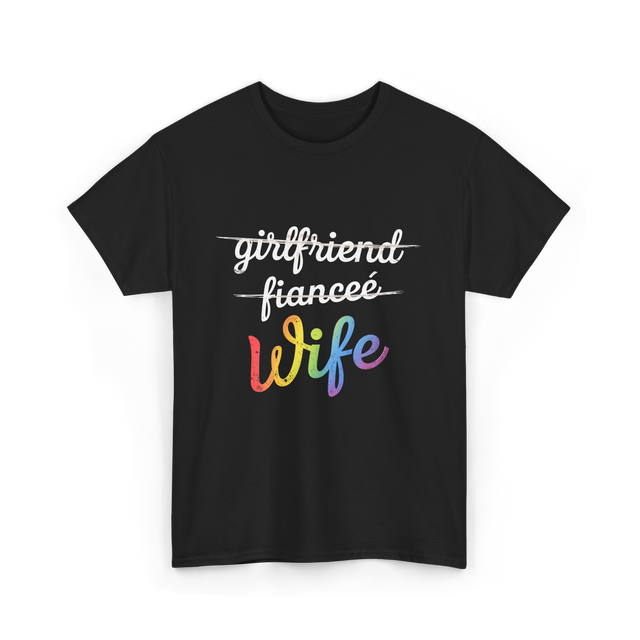 Wife LGBTQ Pride Wedding T-Shirt - Black